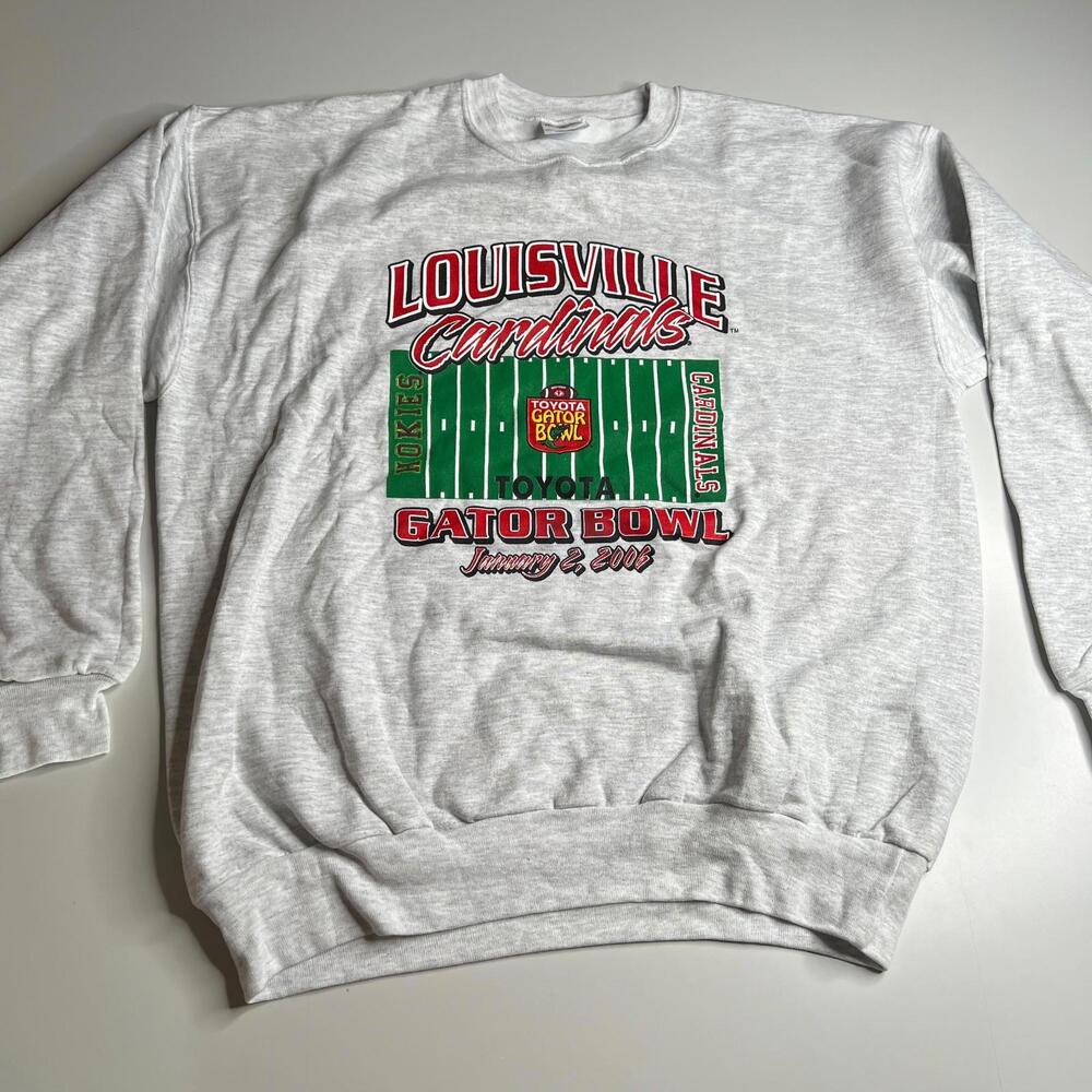 Vintage 2006 Louisville Cardinals Hokies Toyota‎ Gator Bowl Sweatshirt Hanes L
